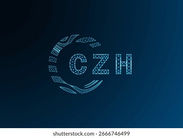 CZH low poly letter logo vector design. CZH lower poly logo design. CZH unique low poly logo design.