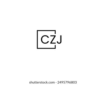 CZJ Letter Initial Logo Design Ilustración vectorial