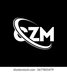 CZM logo. CZM letter. CZM letter logo design. Initials C ZM logo linked with circle and uppercase monogram logo. CZM typography for technology, business and real estate brand.