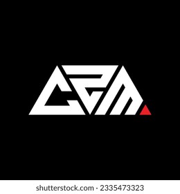 CZM triangle letter logo design with triangle shape. CZM triangle logo design monogram. CZM triangle vector logo template with red color. CZM triangular logo Simple, Elegant, and Luxurious design.
