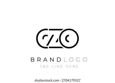 Diseño de logotipo de carta abstracta CZO. Diseño moderno del logotipo del negocio con tipografía Abstractas y estilo contemporáneo