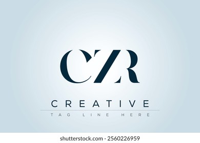 CZR abstract letter logo design. This logo is designed by three abstract letters.