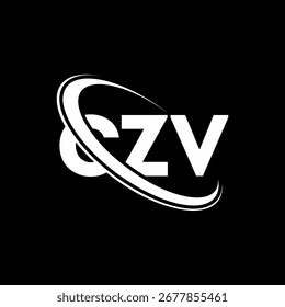 CZV-Logo. CZV-Brief. Logo-Design für CZV-Buchstaben. Initialen C ZV Logo mit Kreis und Großbuchstaben Monogramm Logo verbunden. CZV Typografie für Technologie, Business und Immobilien Marke.