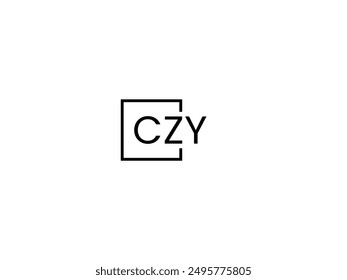 CZY Letter Initial Logo Design Ilustración vectorial
