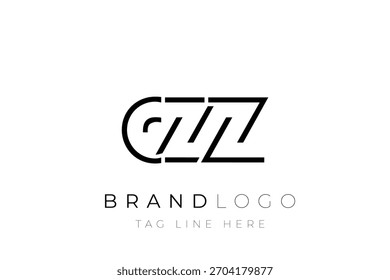 Diseño de logotipo de carta abstracta CZZ. Diseño moderno del logotipo del negocio con tipografía Abstractas y estilo contemporáneo