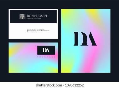D A, D & A Alphabet joint logo icon with business card vector template.