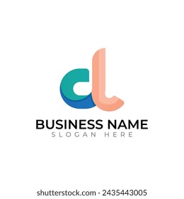 d abstact typography gradient 3d vector logo design