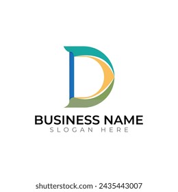 d abstact typography gradient 3d vector logo design