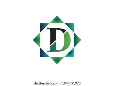 D abstract alphabet company letter logo design vector icon template.	