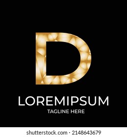 D abstract gold logo design vector