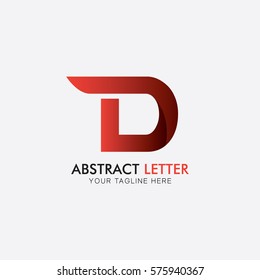 D abstract letter concept logo template with different background