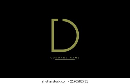 D Letra abstracta monograma con logotipo
