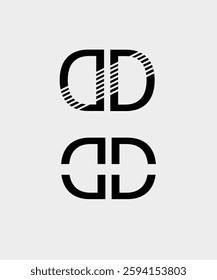 D abstract Letter shape Minimalist logo template
