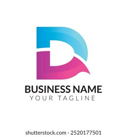 D abstract modern minimalist typography 3d colorful letter logo design template