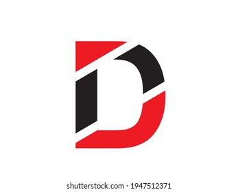 D abstract monogram letter logo vector template 