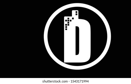 D abstract vector logo monogram template