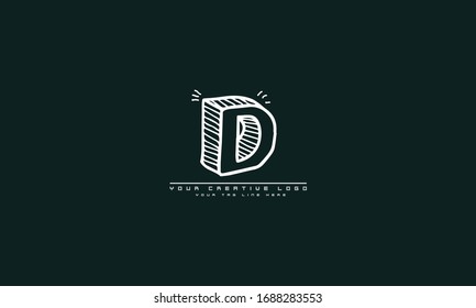 D abstract vector logo monogram template