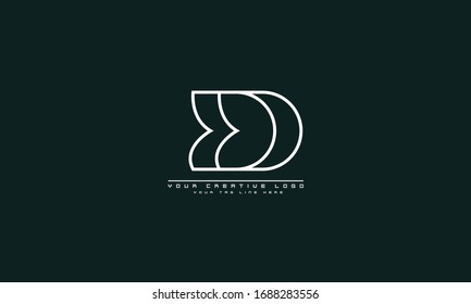 D abstract vector logo monogram template