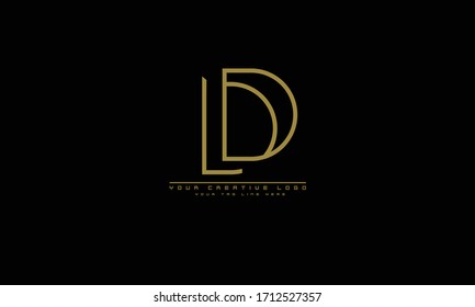 D abstract vector logo monogram template