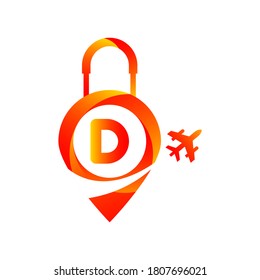 D Air Travel Logo Design Template.Vector illustration.Flight plane. Vector illustration
