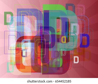 D Alphabet art icon
