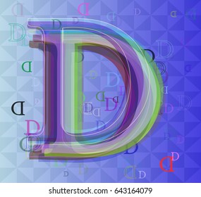 D Alphabet Pattern Template Stock Vector (royalty Free) 582238441