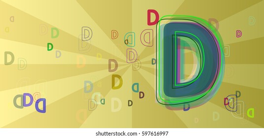 D Alphabet design vector
