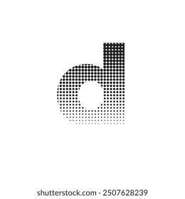 d alphabet halftone dotted effect logo icon vector illustration eps