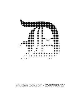 d alphabet halftone dotted effect logo icon vector illustration eps