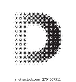 D alfabeto efeito de meio-tom pontilhado ícone do logotipo ilustração vetorial eps