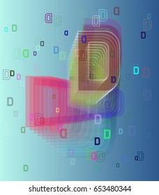 D Alphabet icon background