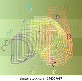 D Alphabet icon pattern