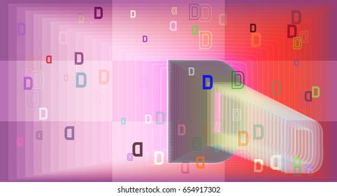 D Alphabet icon pattern