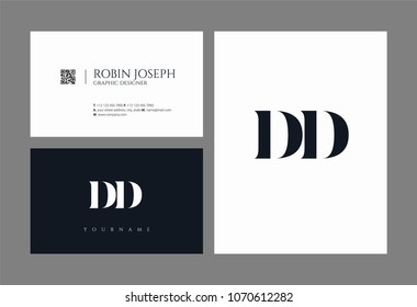D D, D & D Alphabet joint logo icon with business card vector template.
