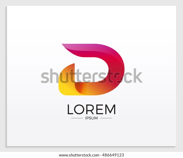 D Alphabet Letter Logo Abstract Glossy Stock Vector (Royalty Free ...