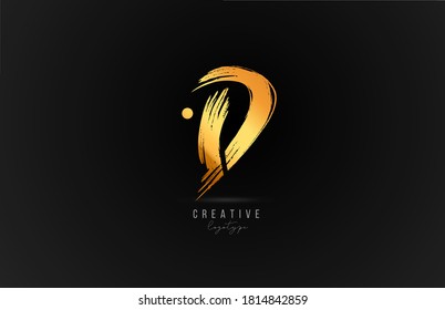 D alphabet letter logo icon in gold or golden color. Luxury brand design for company and business