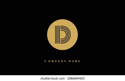 Monograma del logotipo de la letra D alfabeta