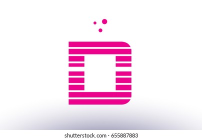 d alphabet letter logo pink purple line stripe company design template creative abstract vector
