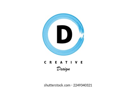 D alphabet letter logo water color symbol creative trendy logo design