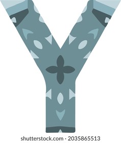 d alphabet letter y mandala vector
