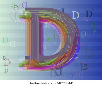 D Alphabet Pattern Template Stock Vector (Royalty Free) 582238441