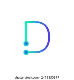 Vector de degradado con logotipo de d alphabet tech eps