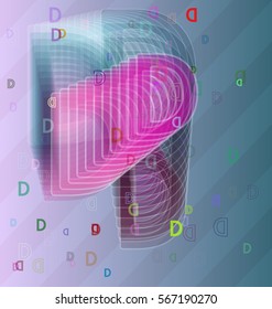 D Alphabet texture icon
