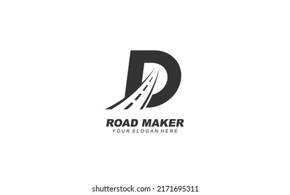 D asphalt logo design inspiration. Vector letter template design for brand.