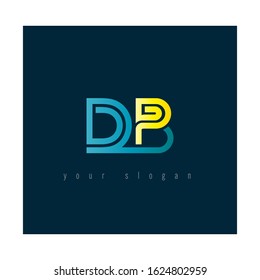 D & B, D B alphabet letters joint logo gradient abstract vector