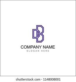 D B attached letter line art vector logo design