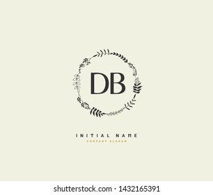 D B DB Beauty vector initial logo, handwriting logo of initial signature, wedding, fashion, jewerly, boutique, floral and botanical with creative template for any company or business.
