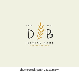 D B DB Beauty vector initial logo, handwriting logo of initial signature, wedding, fashion, jewerly, boutique, floral and botanical with creative template for any company or business.
