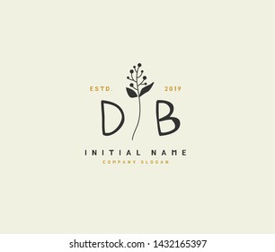 D B DB Beauty vector initial logo, handwriting logo of initial signature, wedding, fashion, jewerly, boutique, floral and botanical with creative template for any company or business.
