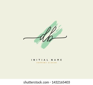 D B DB Beauty vector initial logo, handwriting logo of initial signature, wedding, fashion, jewerly, boutique, floral and botanical with creative template for any company or business.
